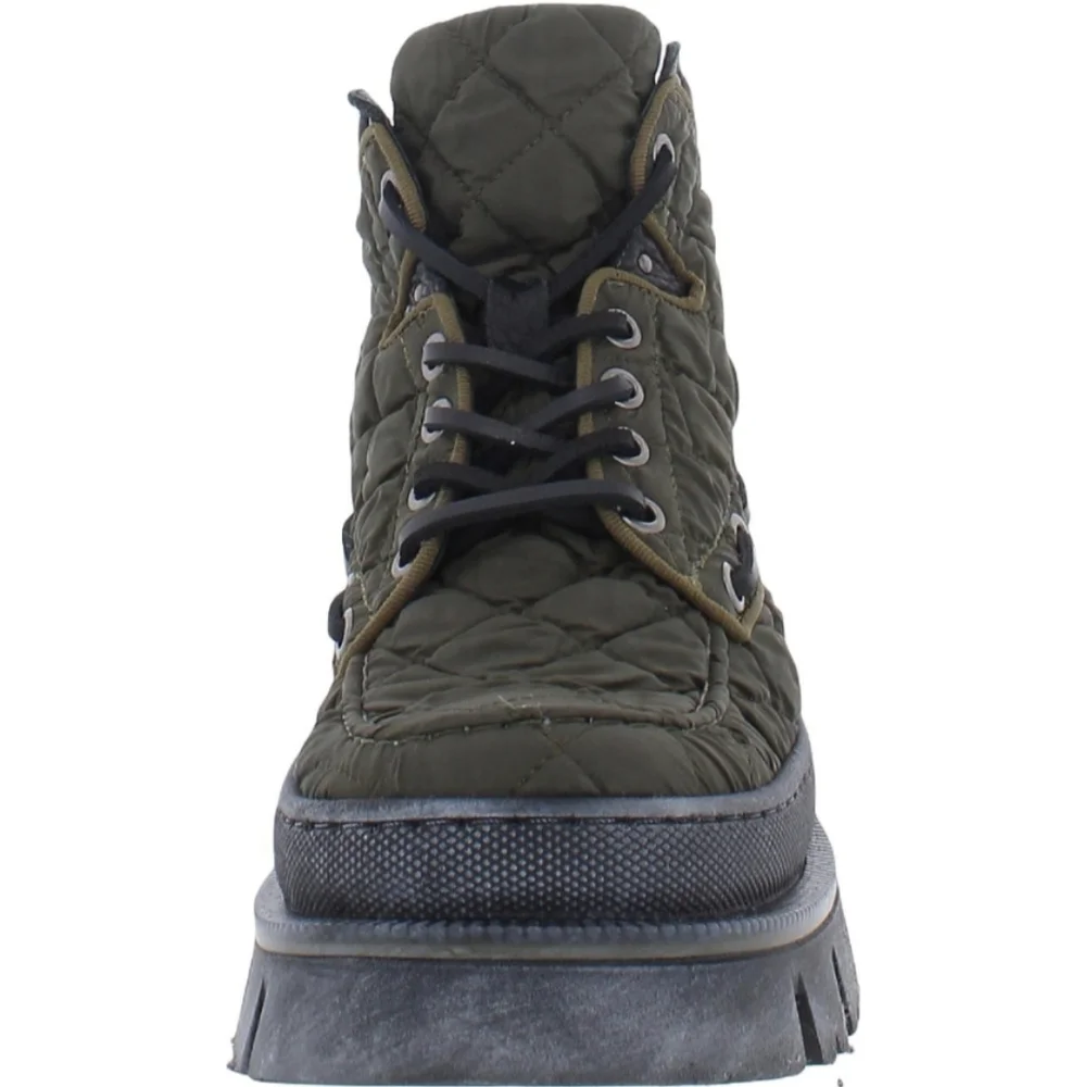 NIB Free People Dawn Quilted Ankle Hiking Boots In Spruce Green Women's Size 8